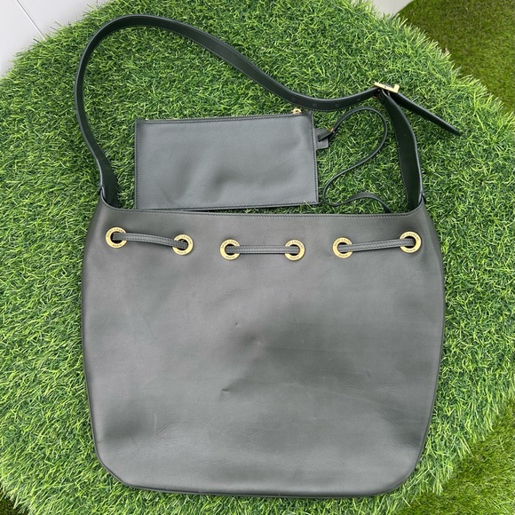 SAINT LAURENT PARIS VII MEDIUM HOBO BAG DARK GREEN LEATHER GOLD HARDWARE NEW - Picture 3 of 16